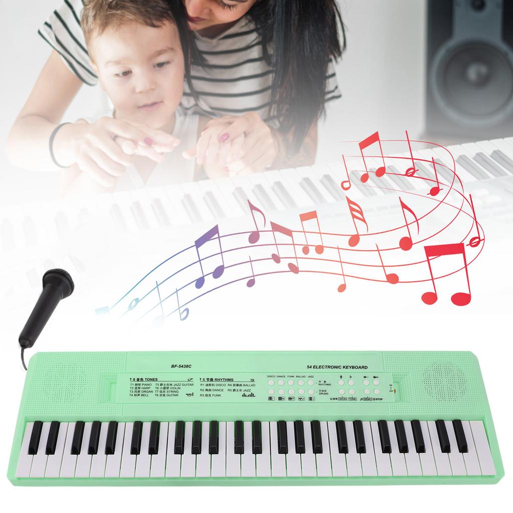 54 Key Electronic Piano Keyboard with Wired Microphone Support Recording Multifunction Kids Electronic Piano Music Keyboard