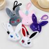 Dark Style Plush Rabbit Keyring Animal Halloween Key Rings Fluffy Backpack Pendant  Men Women
