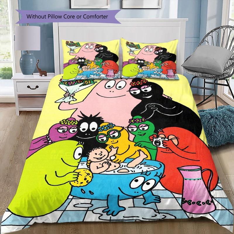 Barbapapa Family Bath Time 3Pcs Bedding Set, Duvet Cover with 2 Pillowcases, No Core