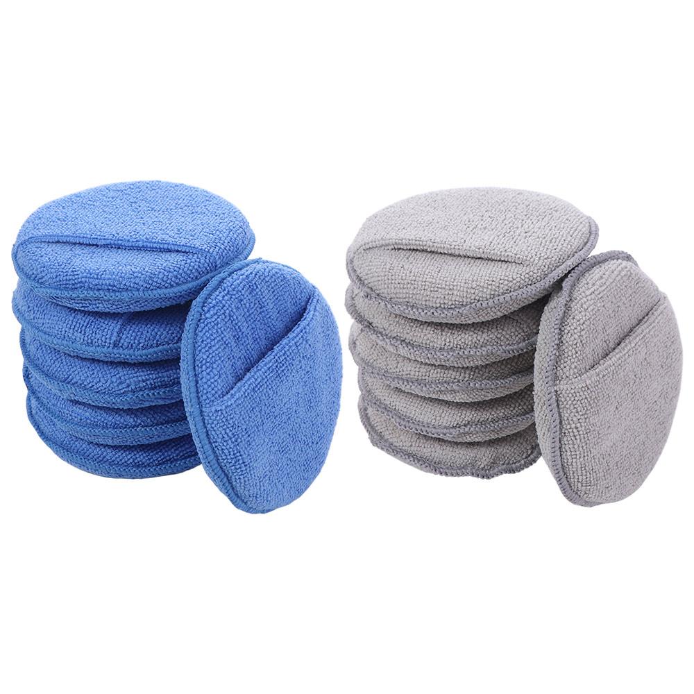 6pcs Double-sided Cleaning Pads Rags Ultra-Soft Car Wax Applicator Pad  Auto Detailing