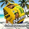 Custom Name Personalized Neymar Jr Print Umbrella, Auto Open Close, 8‑Rib Sturdy Frame, Commute Camping Hiking Use, Birthday Gift