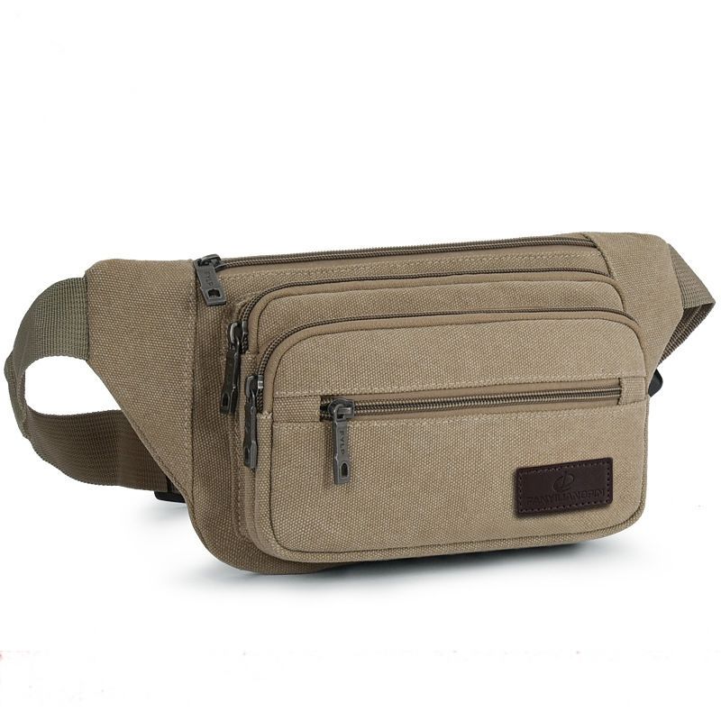 Outdoor Leisure Waist Bag Men Multi-functional Large Capacity Practical Thickened Canvas Wear-resistant Waterproof Business Cash Register