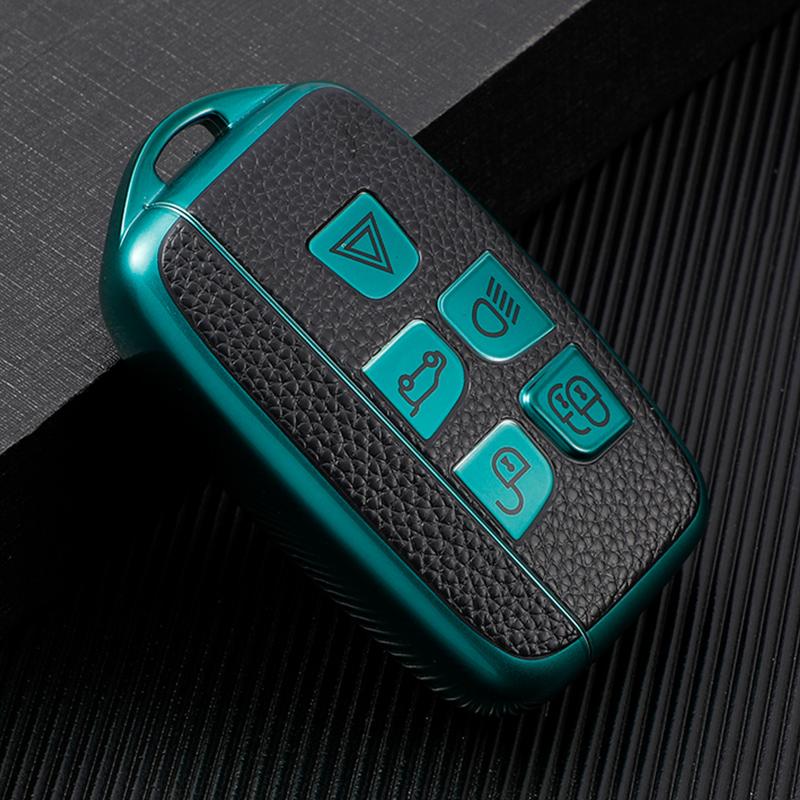 For Land Rover Range Rover Discovery Evoque Sport Velar for Jaguar XE E-Pace TPU Leather Car Remote Key Case Cover Shell Fob
