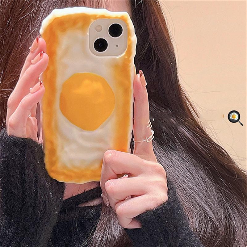 Корейский милый силиконовый чехол с 3d яйцами-пашот для Iphone 14 13 12 11 Pro Max, милый забавный противоударный мягкий чехол с рисунком из мультфильма