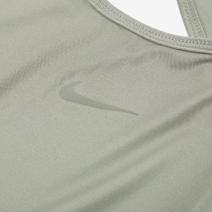 Nike Dri-Fit One Classic Breathable Quick-Dry Pullover Solid Color Small Logo Short Sleeve T Shirt Women Tops Light-Army-Green Black FN2852-320