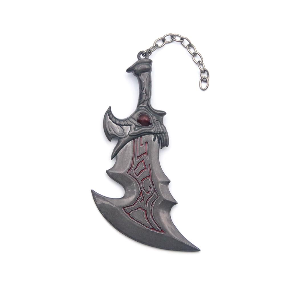 Ключница-брелок Игра God of War Топор Кратоса Металлическая модель оружия Подвеска Брелок для ключей Авто Мотоцикл Ювелирные Аксессуары Подарок