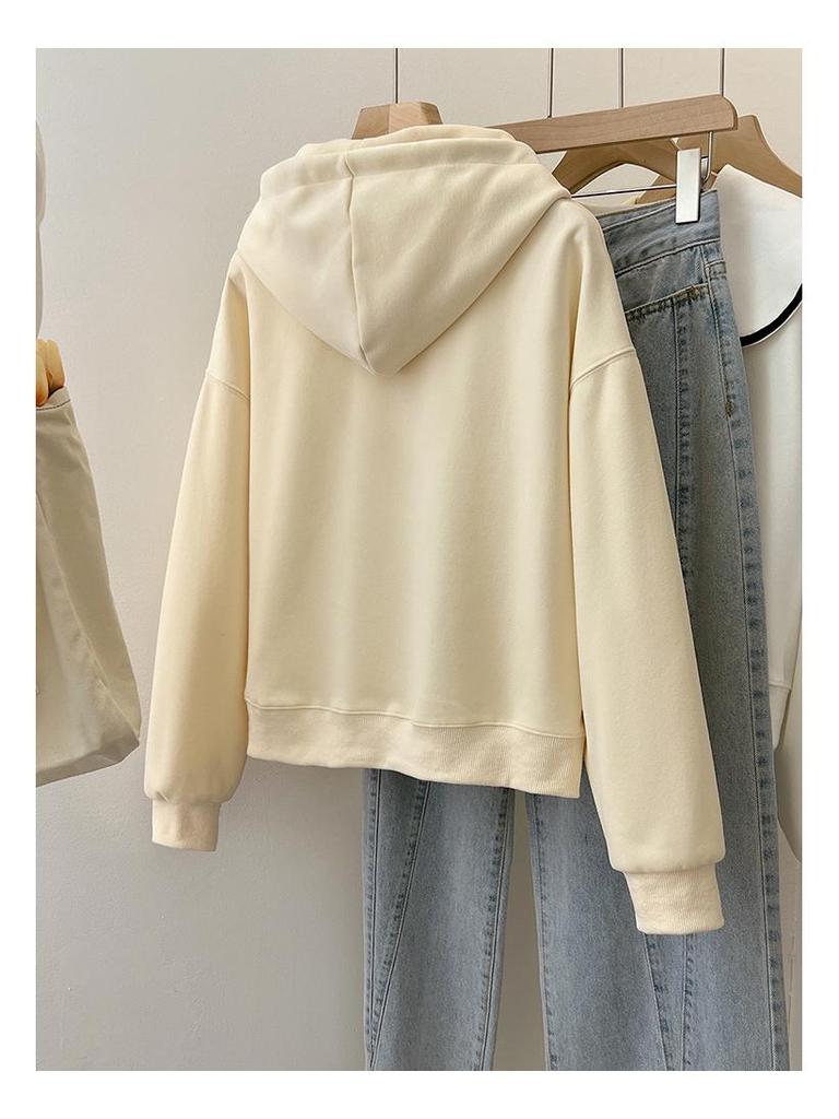 Heart Button Hoodie: College Style Loose Fit for Spring & Autumn 2025