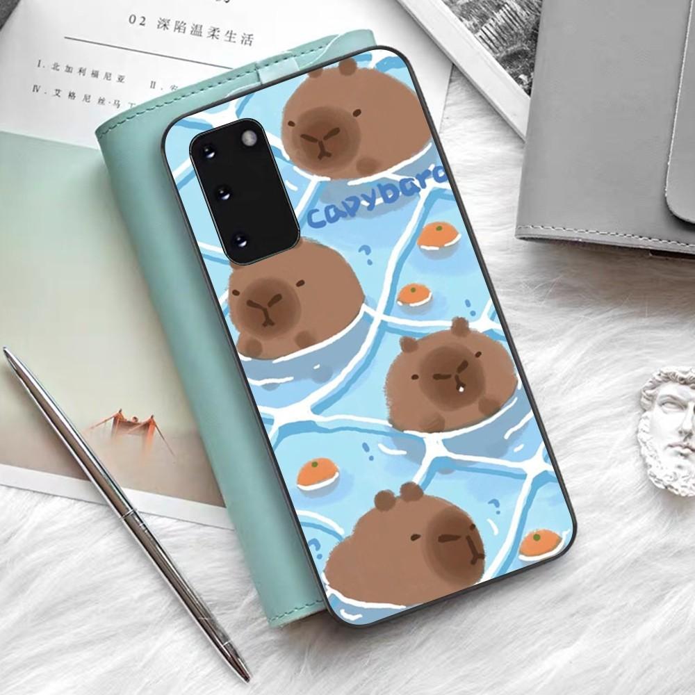 Cartoon Capybara Phone Case Silicone PC+TPU For Samsung S10 20 30 22 23 24 Plus Lite Ultra Cover