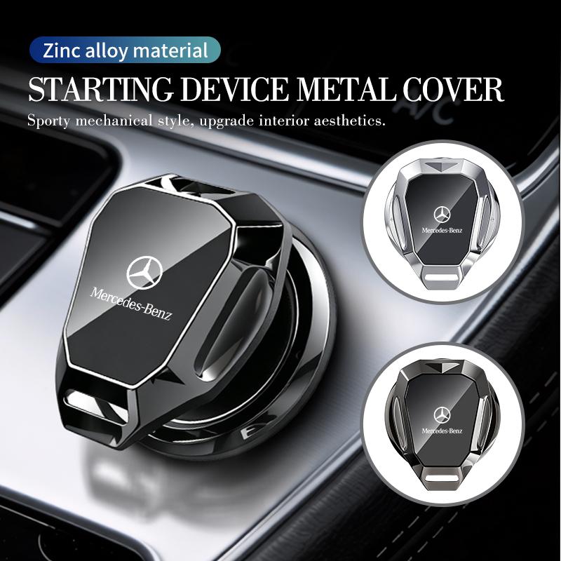 CRN1 For Mercedes Benz Car One-Click Start Buttons Protective Cover Emblem Decoration AMG A C E S G Class W201 W210 W108 W204 W205