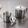 With Lid Stainless Steel Water Cup Portable Cold Drink Cup Gargle Cups Coffee Mug Office Use