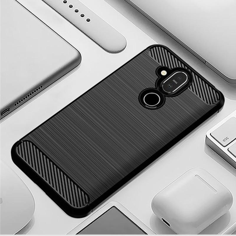 Для Nokia X7 nokia8.1 мягкий силиконовый чехол роскошный чехол из углеродного волокна для телефона nokia 8.1 x7 противоударные матовые задние чехлы