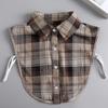 Coffee Plaid Fake Collar Versatile Universal Fake Collar Autumn Shirt Decorative Collar Sweater Fake Collar