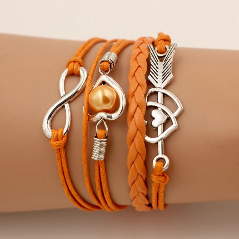SUMENG брендовые кожаные браслеты для женщин Wrap Infinity Love Heart жемчуг дружбы античный браслет-подвеска Pulseira 2024