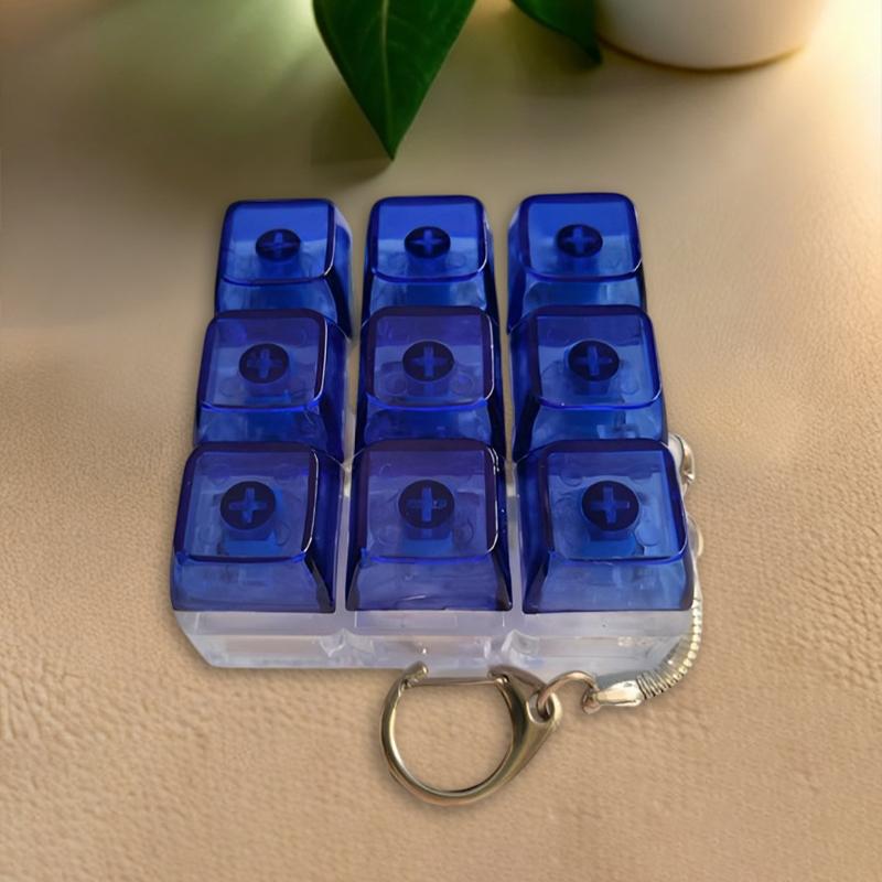 New 9 Keys Mechanical Keyboard Axis Tester Fidget Key Toy Stress Relief Button with Keycap Keychain Toy Gift for Fun And Relief