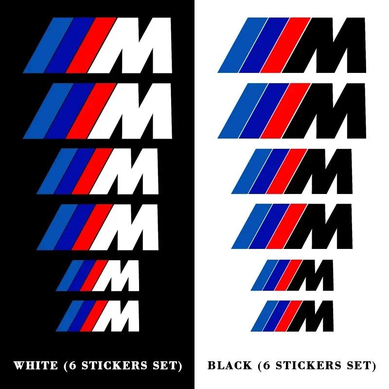 6 шт. Декоративные наклейки на тормоза автомобиля, Наклейки для стайлинга колесных ступиц, Аксессуары для BMW M X1 X3 X5 X6 X7 E30 E90 M3 E84 E83 F25 E91 E60