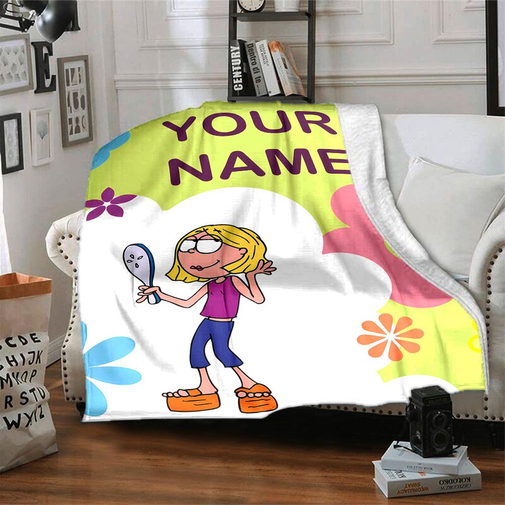 Customizable Lizzie McGuire Y Sus Locuras3 Throw Blanket – Personalized Name, All-Season Cozy Snug Blanket, Machine Washable, Personalized Blanket