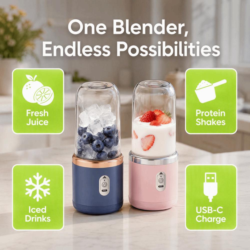 Double Cup USB Juicer 400Ml Capacity Portable Juicer Global Buyers Single Cup Blender Office Use