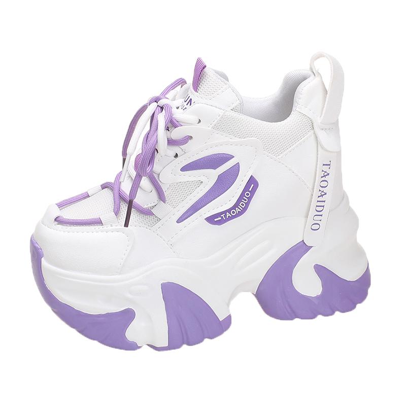 Модные осенние кроссовки для женщин Платформа 11 см Массивные повседневные туфли Высокое качество Женские теннисные кроссовки для ходьбы Толстая подошва