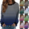 Women's Fashion Casual Long Sleeve Printed Round Neck Woolen Knit Pullover Top