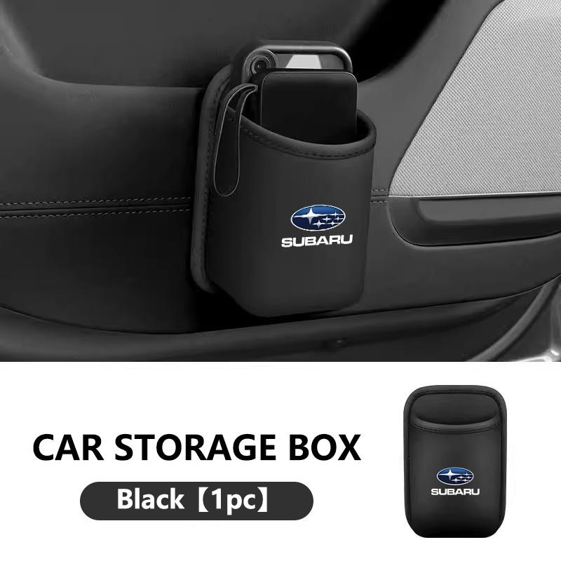PU Leather Car Door Wall Mounted Storage Auto Logo Storage Hang Pocket For Subaru Forester XV Levorg Legacy BRZ WRX Tribeca SRT WW222