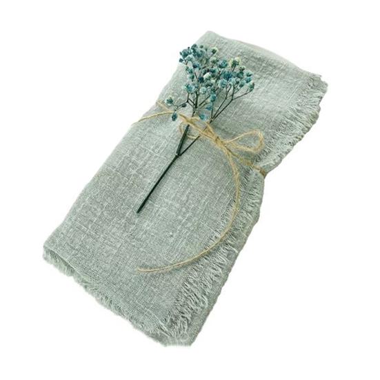Bohemian Napkin with Fringe Cotton Fabric Solid Color Napkin Rustic Wedding Napkin for Dining Table Farmhouse Home Decor