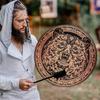 Шаманский барабан с палочкой Звуковой целитель Сибирский шаман Алхимический лунный барабан для духовной музыки, размышлений, медитации