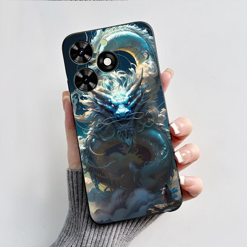 Чехол для Tecno Spark Go 2024 BG6 Черный Миф о Сунь Укуне Чехол Ударопрочный Мягкий ТПУ Чехол для Телефона Для Tecno Pop 8 Pop8 SparkGo 2024 Корпус