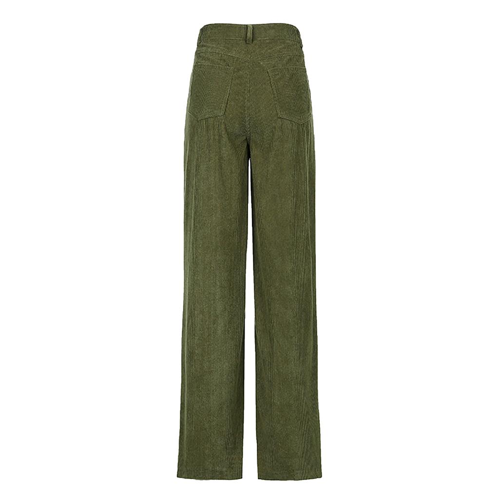 Женские однотонные широкие брюки со средней талией, прямые повседневные мешковатые брюки