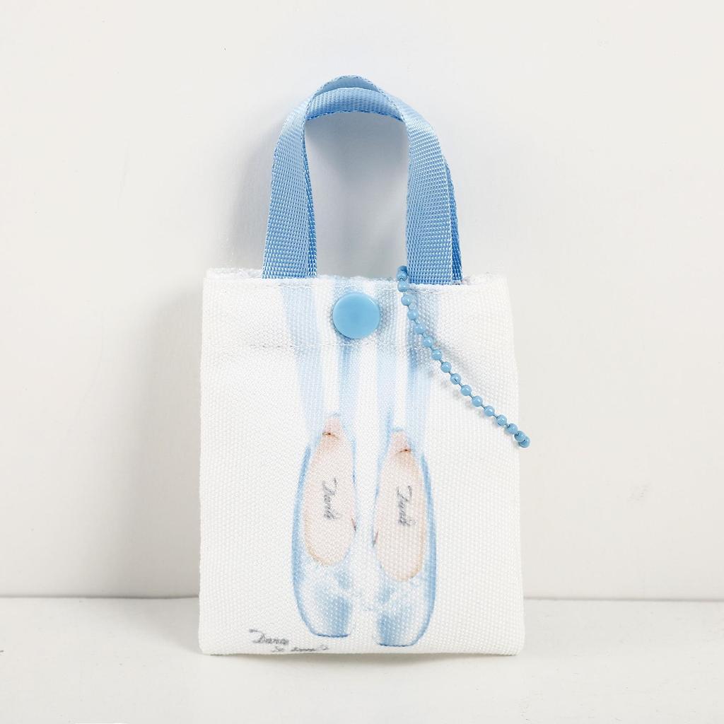 Мини-холщовая сумка для хранения наушников и мелких предметов в балетном стиле с подвеской