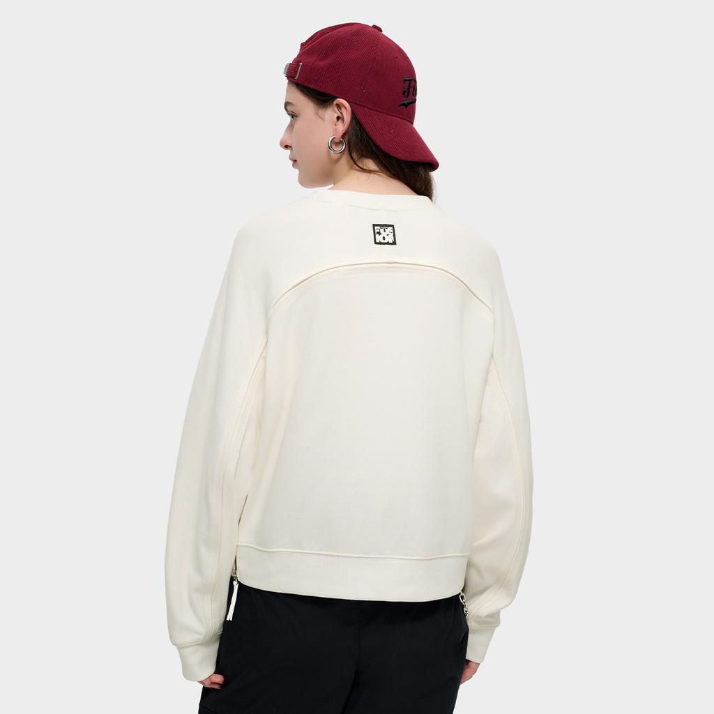 Fila Fusion Повседневная хлопковая толстовка с круглым вырезом для женщин толстовка Облачно-белый T11W443206FWT