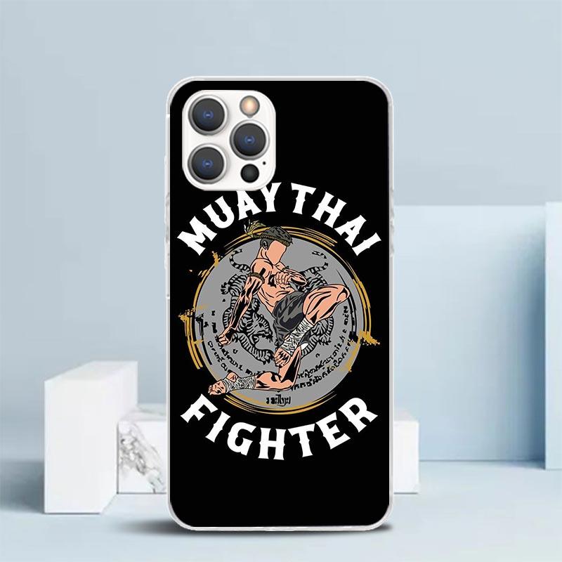 Чехол для телефона Муай Тай Боксерский бой для IPhone 16 17 Air 16E 15 14 Plus 13 Mini 12 11 Pro Max 7 8 + SE 2020 Мягкая задняя крышка из ТПУ 16