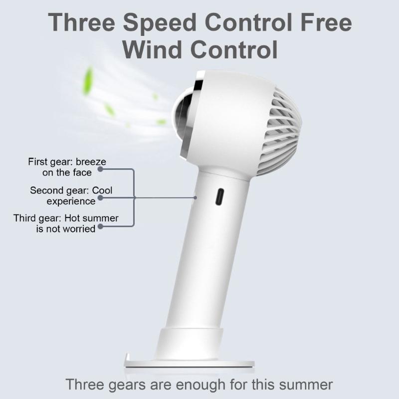 Small Fan Mini Leafless Fan Portable Cooling Device Handheld Powerful Fan 3 Speed Fan ABS Material Gift for Woman Man