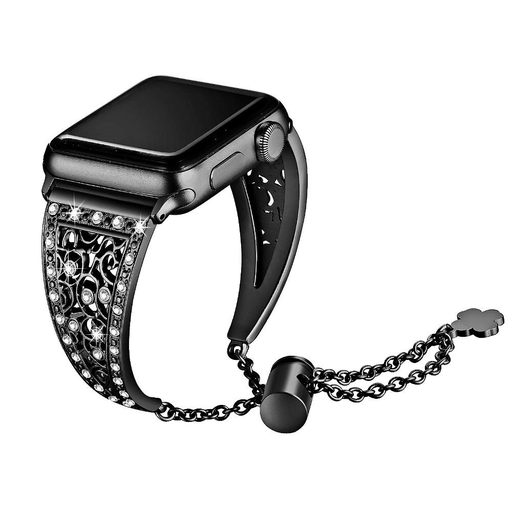 Браслет с цветочным бриллиантом Apple Series 8 7 6 SE 5/4/3, женский роскошный металлический ремешок для iWatch 38/42 мм, 40/44 мм, 49 мм, 45 мм, 41 мм