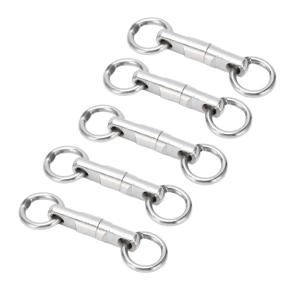 10PCS Column Fishing Ring Swivel 360 Degree Rotation Fishing Swivels Saltwater Fishing