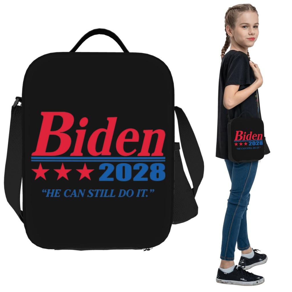 Biden 2028 Insulated Lunch Bag for Kids School Cooler Thermal Food Box Tote Leakproof Lunch Boxes Container