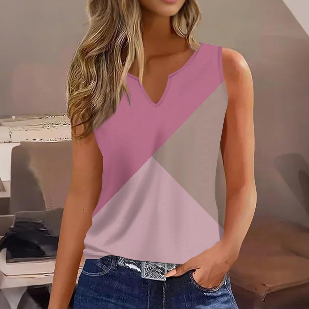 Women's Fashion Casual Vest Sleeveless V-Neck Pullover T-Shirt Tops