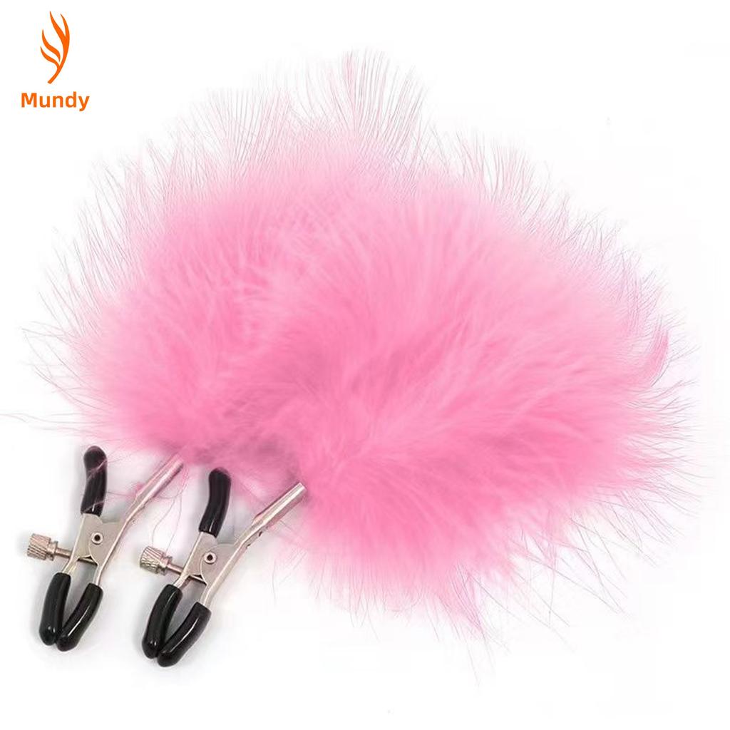 Nipple Clamp Breast Vaginal Clip Stimulator Feather Whip for Adult Couple Lover Bed BDSM Sex Game Toys