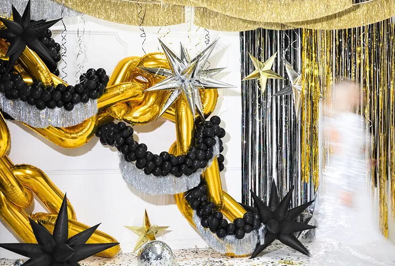 3D Star Foil Balloon 95cm Black