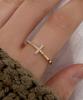 Кольцо Helene Jewelry из серебра 925 пробы с линейным крестом (Тип А)