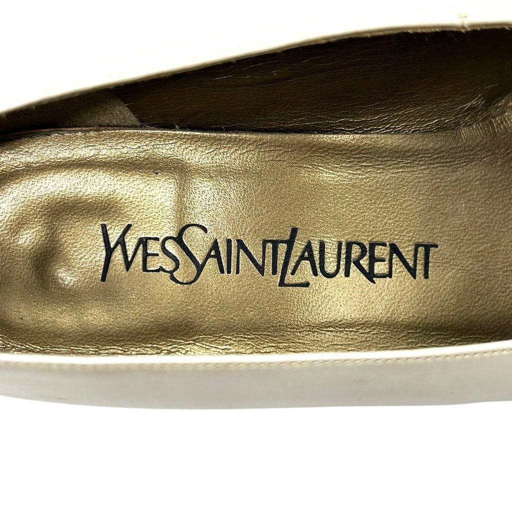 Туфли-лодочки YVES SAINT LAURENT из кожи цвета слоновой кости для женщин