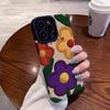 Fashion Silicone Leather Big Flower Phone Case For iPhone 14 15 16 Pro Max 11 12 13 Mini Soft Shockproof Full Cover