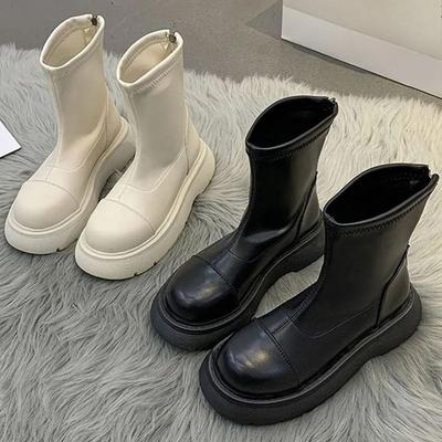 Новый стиль женских ботильонов, универсальная обувь на толстой подошве с противоскользящим протектором и губкой