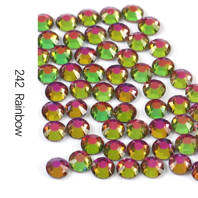 Стразы без горячей фиксации, кристалл Ab Ss3-Ss30, стразы для ногтей с плоской задней частью, стразы премиум-качества, блестящие стразы для ногтей, хрустальный камень