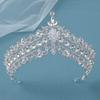 Bride Crown Baroque Silver Crystal Tiaras Luxury Rhinestone Wedding Headdress Jewelry Bridal Hair Accessories Birthday Headwear