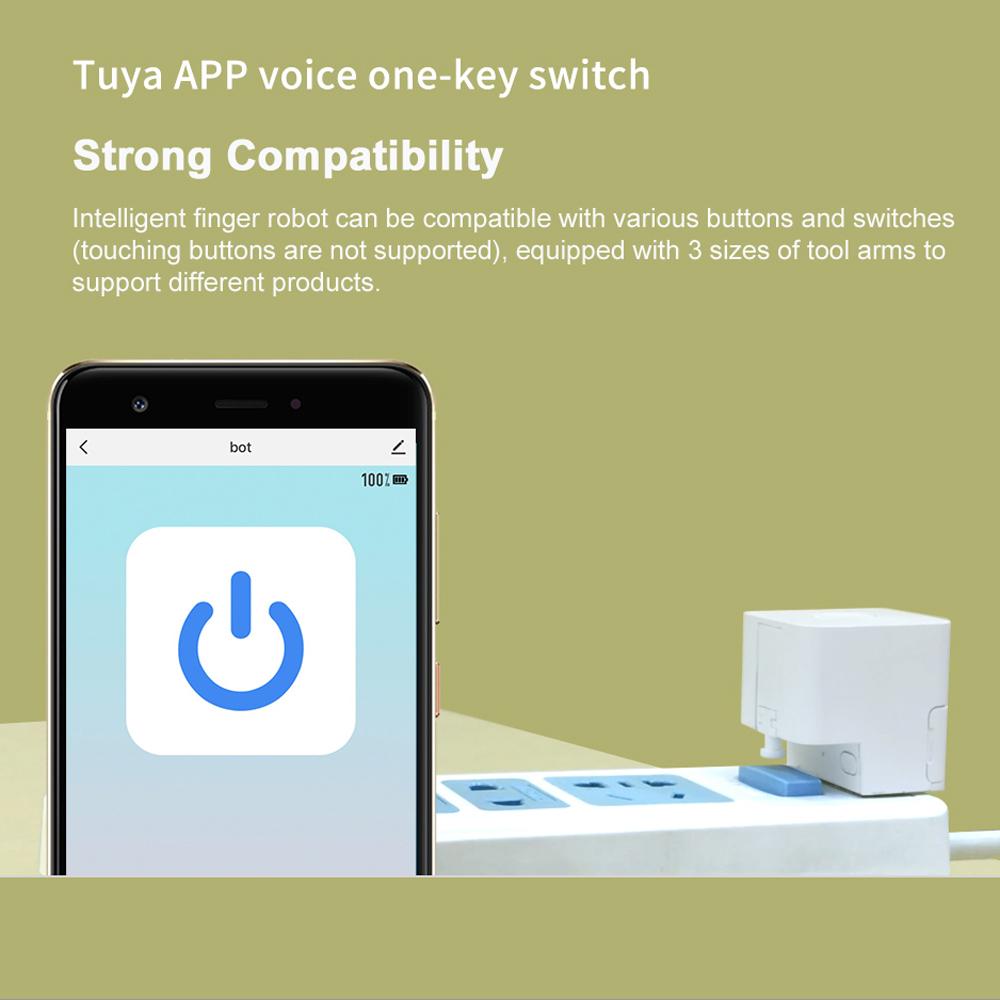 Tuya BT Fingerbot Интеллектуальный палец-робот Беспроводная кнопка переключения Толкатель Бот Работает с голосовым приложением