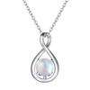 Ожерелье Agvana для натурального июньского каплевидного серебра Идеально для белого возврата Поставляется в красивой коробке Женщины, Камень, Лунный камень, Камень рождения, Мотив, 925,