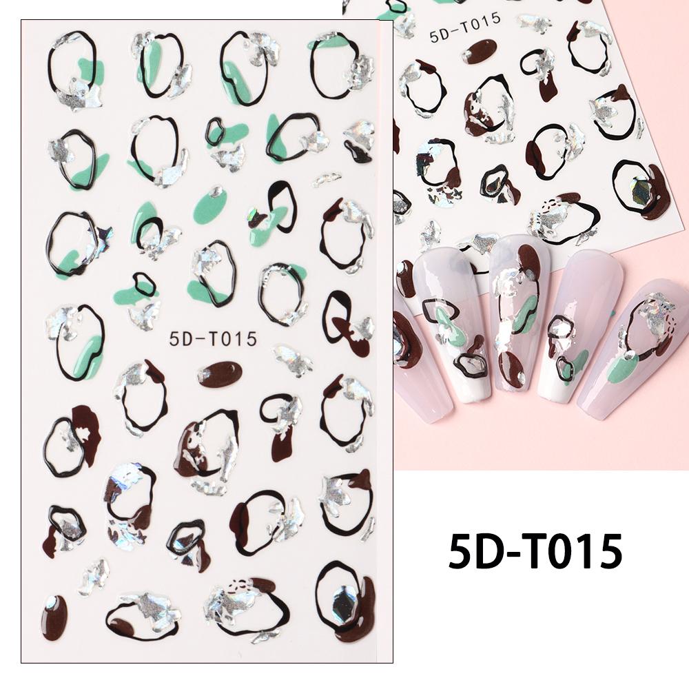 5D дизайн ногтей DIY маникюрный декор ползунки с рельефной гравировкой и тиснением наклейки для ногтей наклейка для дизайна ногтей