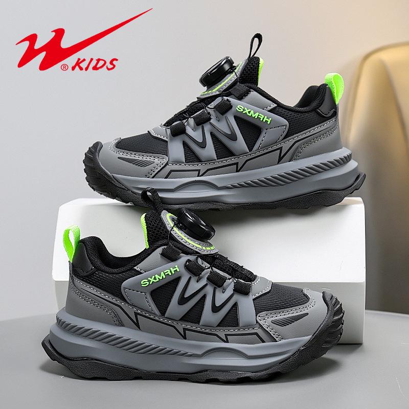 W.KIDS Multi-Color Fleece-Lined Sports Shoes with Fashionable Patchwork, Cool Buckle Design, Warm & Comfortable.