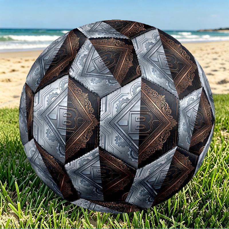 Borussia Monchengladbach Print Size 5 Soccer Ball, PU Wear Resistant Football for Match Training and Daily Practice, Birthday Gift for Soccer Fans
