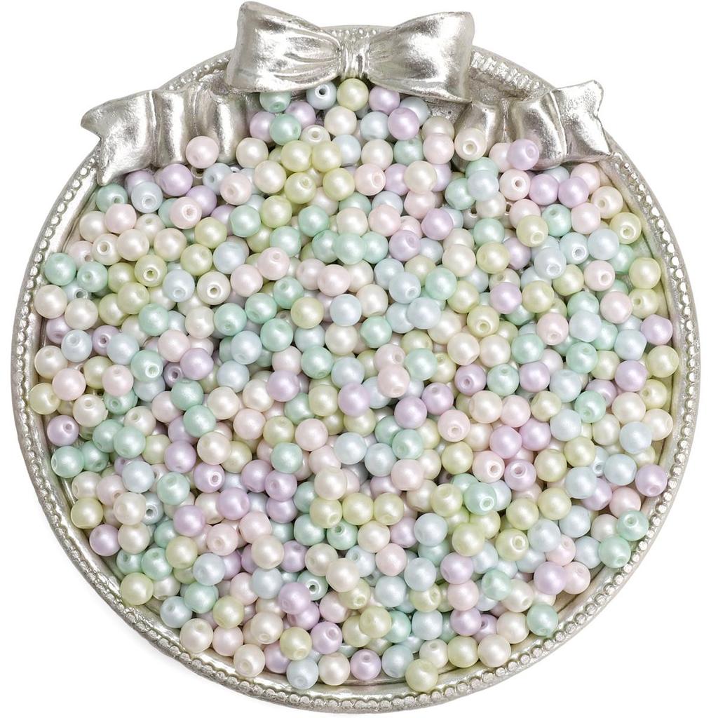 Разноцветные чешские стеклянные бусины для изготовления украшений - 100 круглых шт.